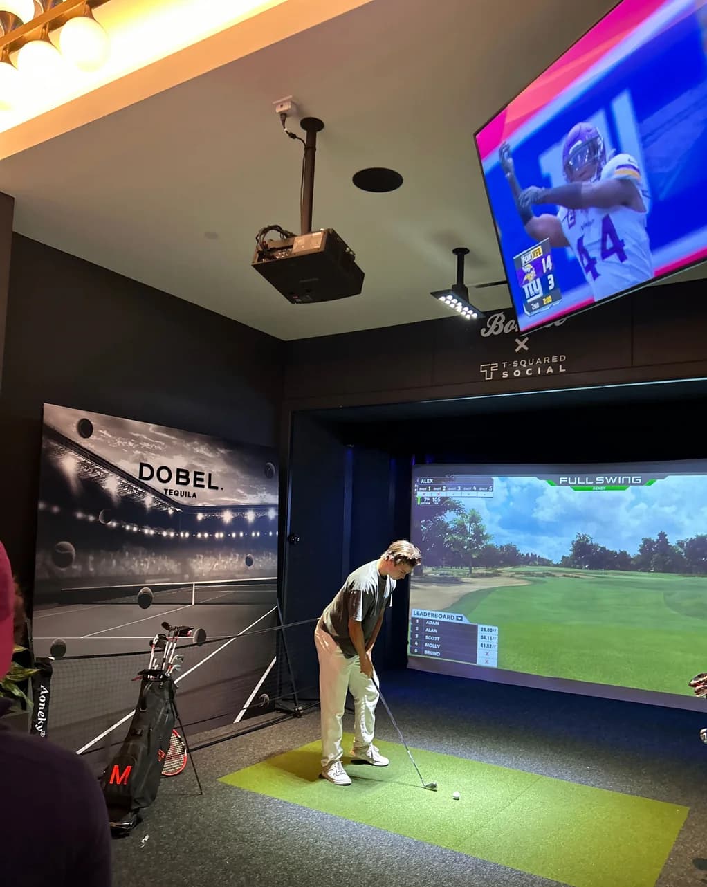 Interior of T-Squared Social, the games and sports bar venue near Grand Central in Midtown Manhattan