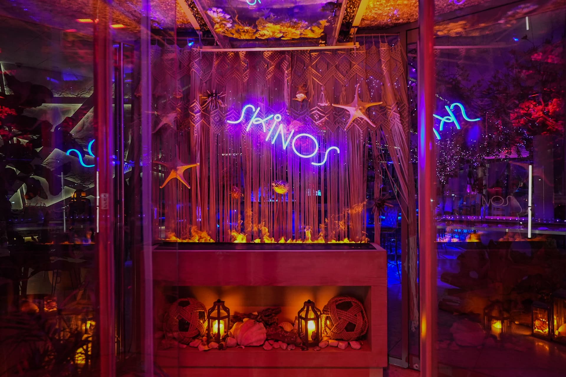 Skinos Greek restaurant interior in the Financial District, New York City