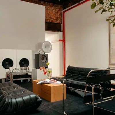 Silence Please listening lounge interior on the Bowery in NYC