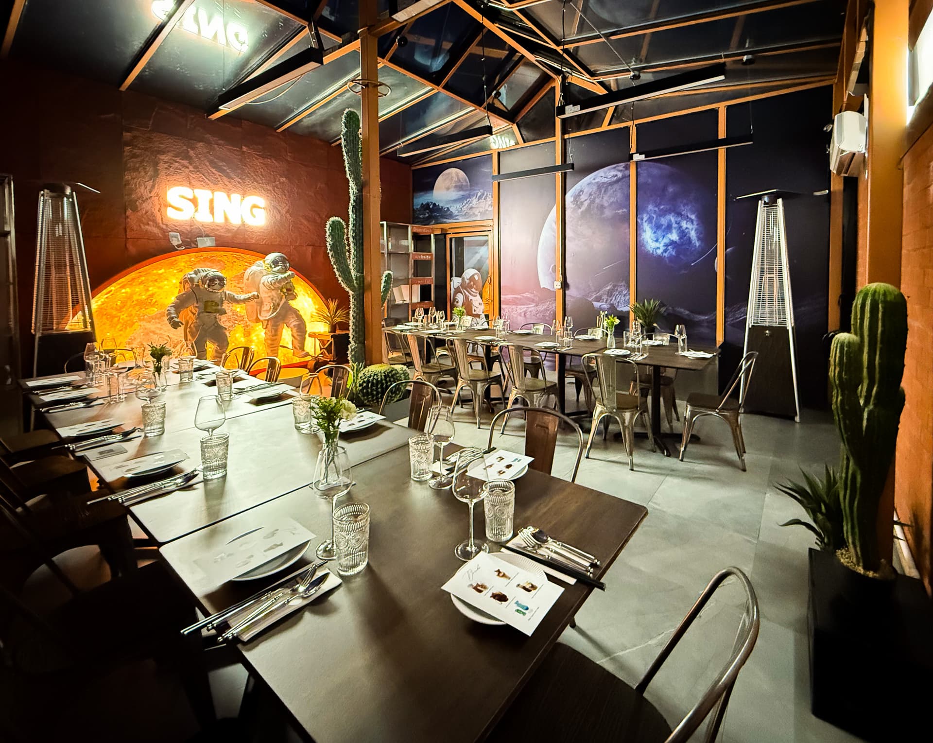 Sing NYC Mars-themed glass ceiling event space in West Village SoHo NYC