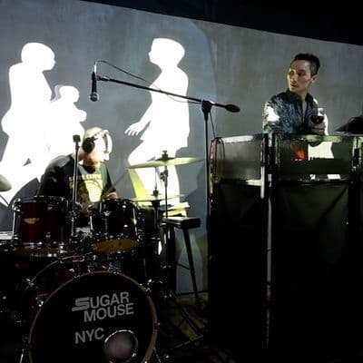 Immersive projection-lit interior at Sugar Mouse in the East Village