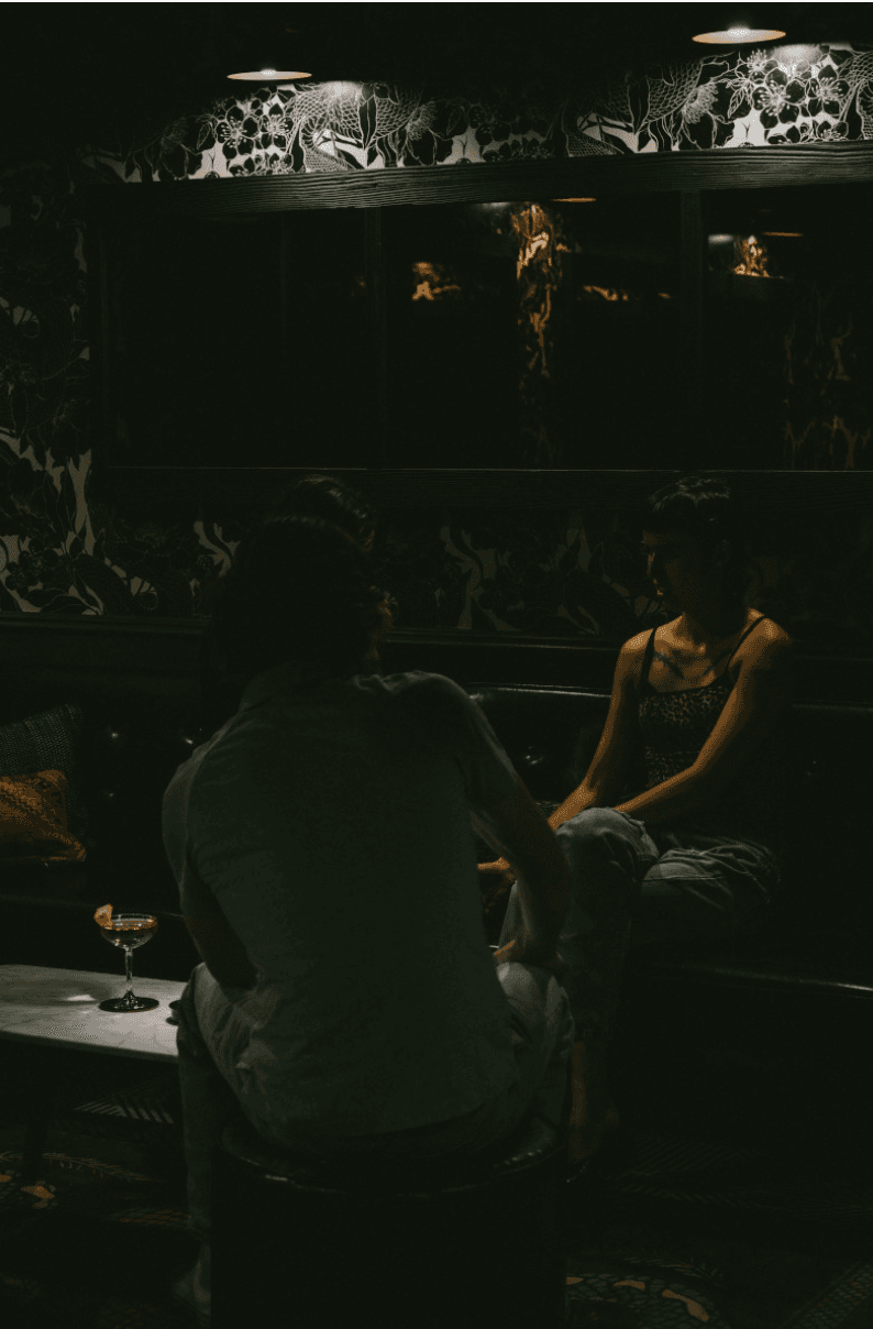 The Downstairs Speakeasy at Little More in Tribeca, a dim private bar space below the main restaurant