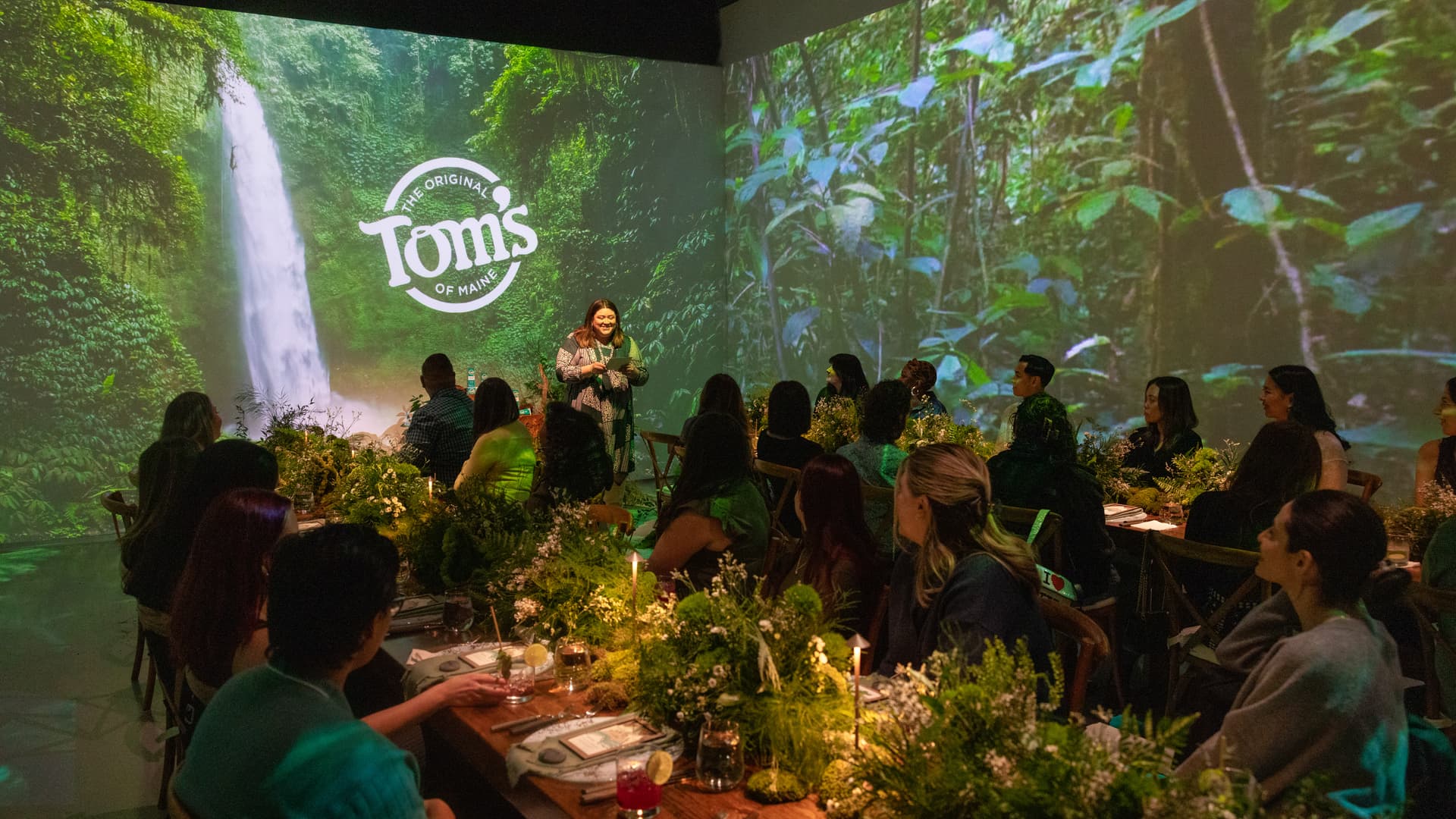 Immersive projection-mapped event space at LUME Studios in Tribeca