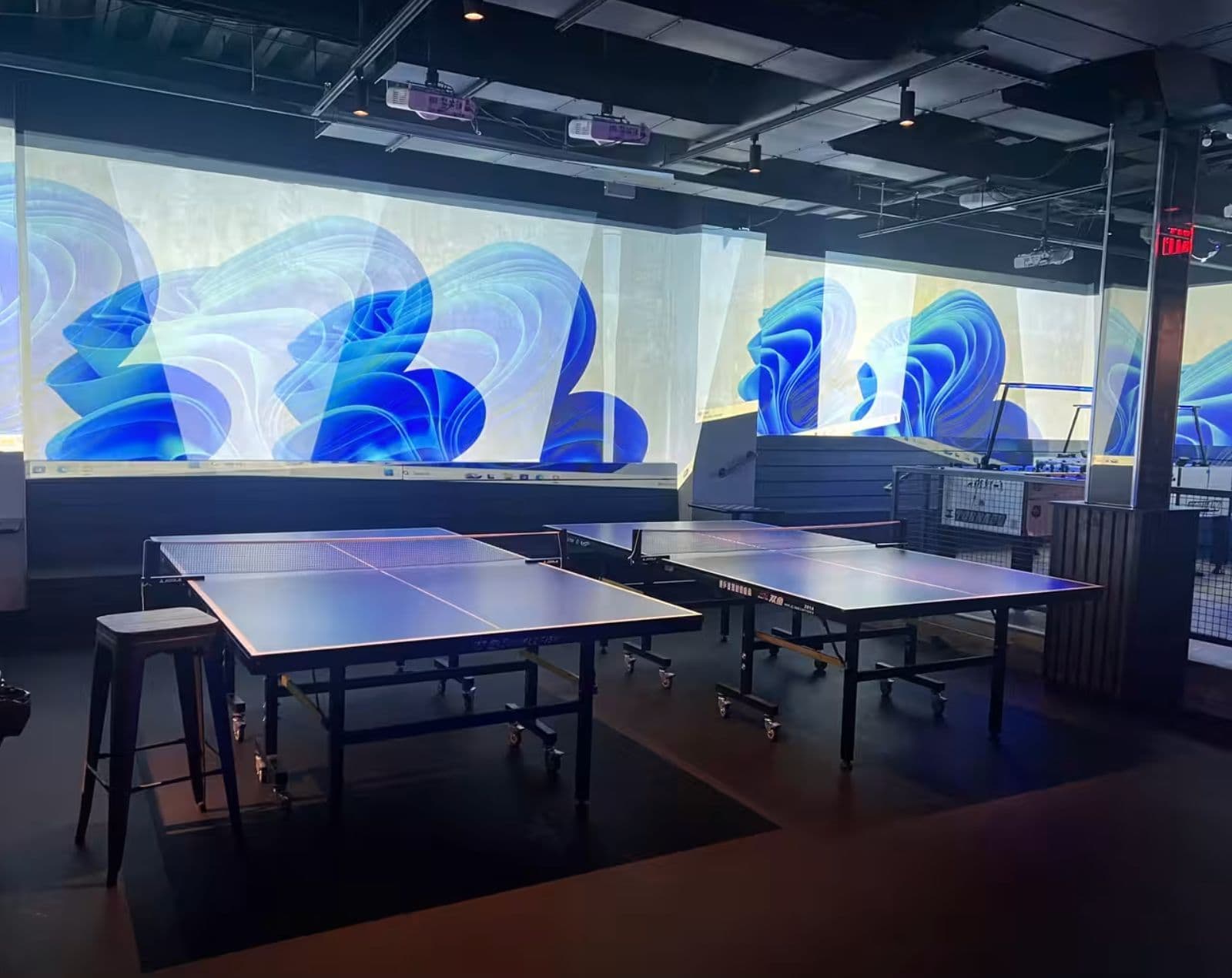 Immersive projection-lit interior at Sugar Mouse in the East Village