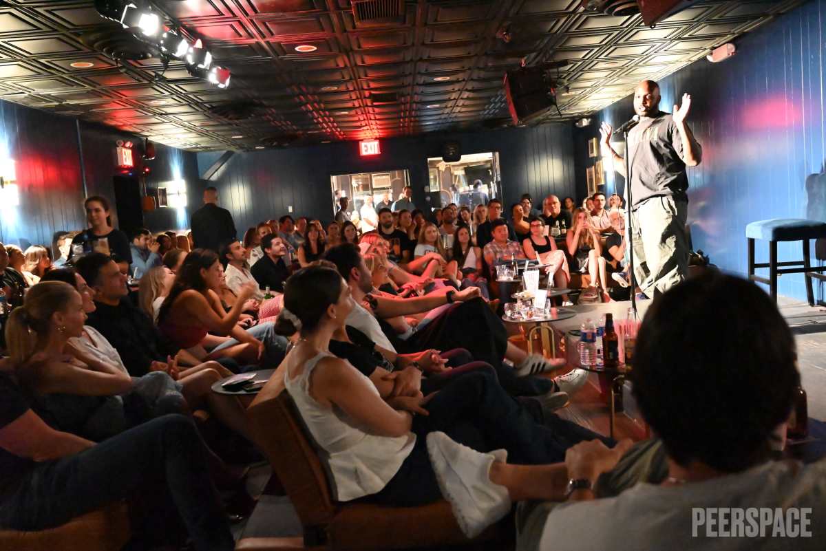 Art deco showroom and bar inside Rodney's Comedy Club on the Upper East Side