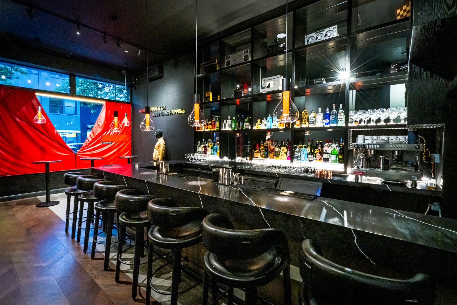 Members Only West Village bar interior with retro-inspired design