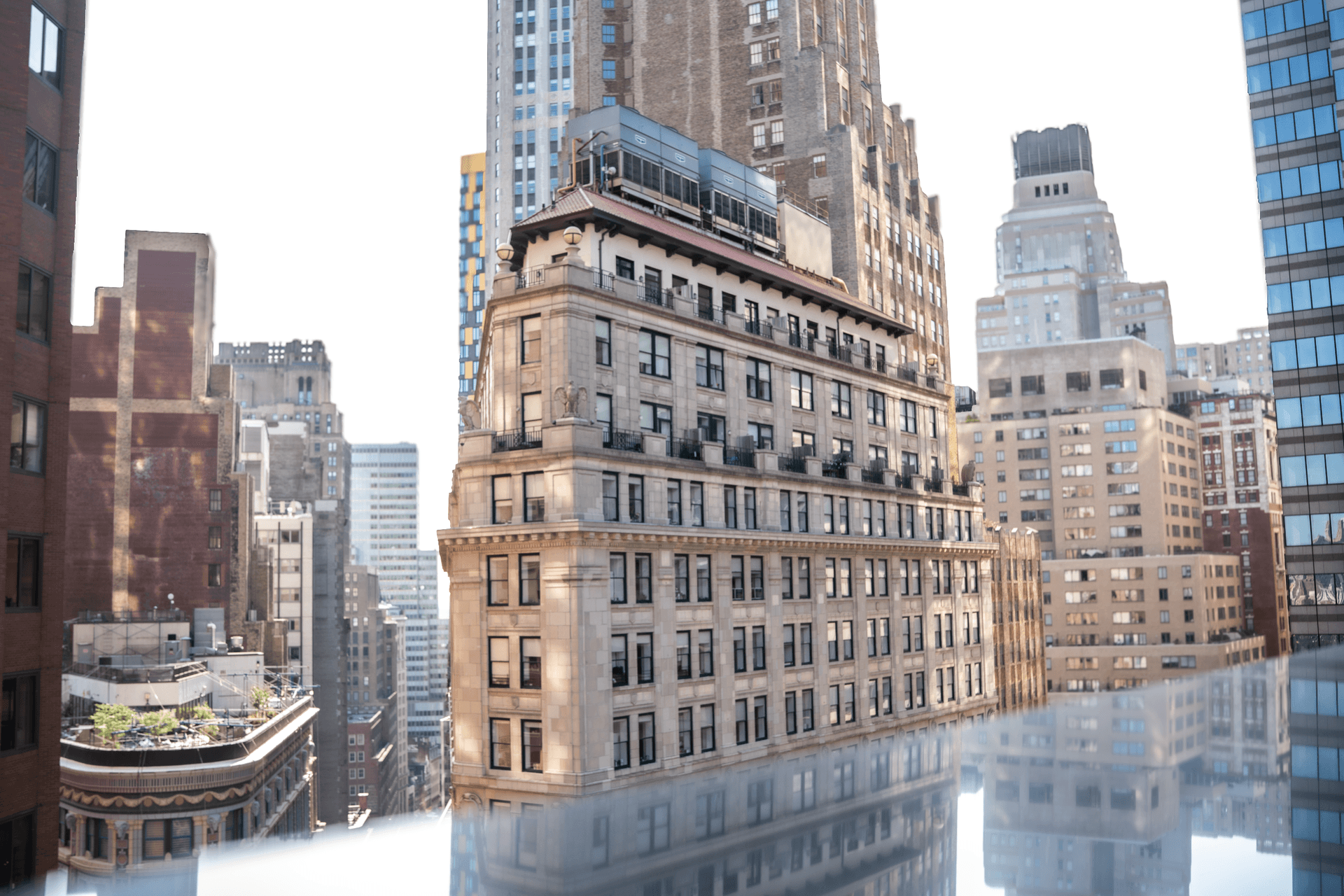 Indoor lounge with skyline windows at Highwater Rooftop in the Financial District