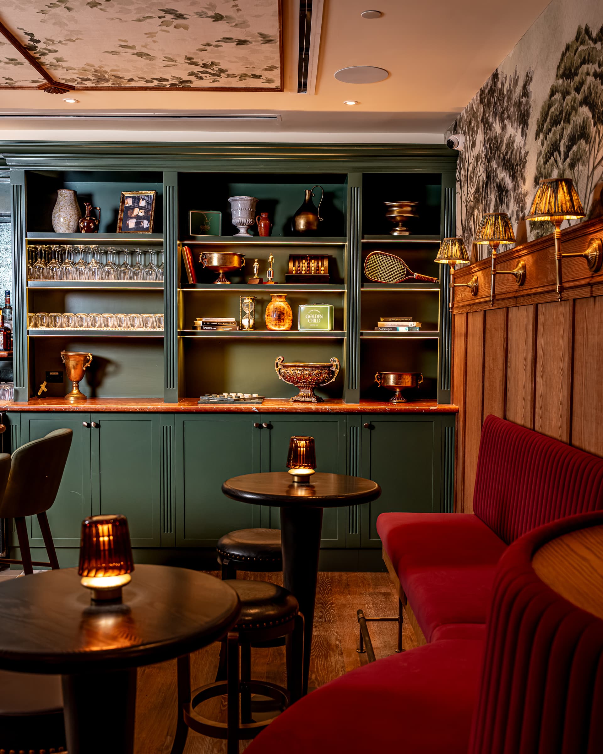 The Nook seating area at Golden Child rooftop bar in NoMad