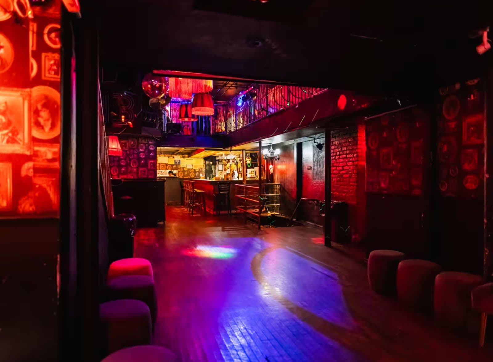 Mehanata Bulgarian Bar LES nightclub red lighting dance floor