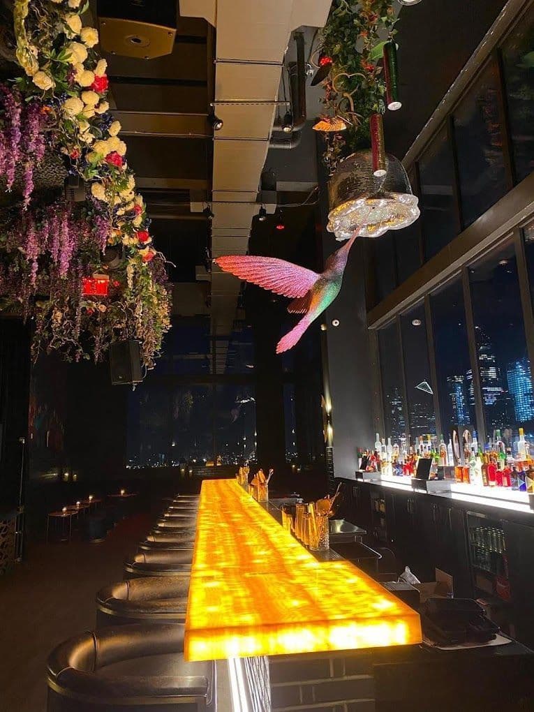 Somewhere Nowhere rooftop pool nightclub NYC skyline